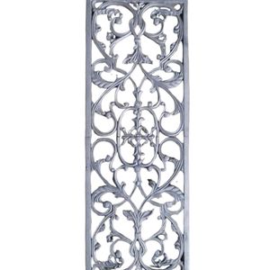 Panneau d'escalier moderne en fer forgé, motif floral en volute, durable, décoratif, treillis architectural, accent architectural, ornement extérieur en métal forgé - Product Image 3