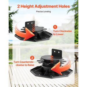 24 Pezzi Blocchi per Pavimentazione con Capacità di Carico 2000 libbre, Supporti per Piastrelle da 1,18-2,36 Pollici, Sollevamento 30-60 mm per Accessori Pavimentazione - Product Image 4