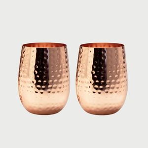 Copper Diamond Pattern Tumblers Eco Friendly Modern <b>Drinkware</b> for Water Juice Cocktail Home Kitchen Bar Use - Product Image 5