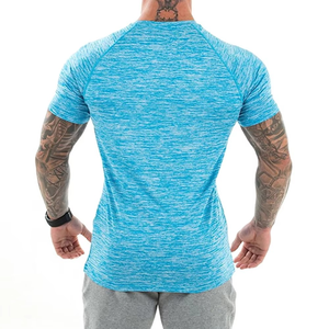 T-shirt de musculation pour homme, bleu rose, de bonne qualité, design unique, nouveau modèle, toile décontractée, respirant, séchage rapide - Product Image 2