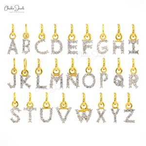 Classic Style 925 Sterling Silver 925 Pendant <b>Gold</b> and Rhodium Plated with Natural White Zircon 'E' Initial for Jewelry Making - Product Image 5