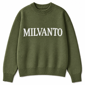 เสื้อสเวตเตอร์ถักไหมพรมผู้ชายลายโลโก้สั่งทำยอดนิยมของ Olive |   เสื้อจั๊มเปอร์คอกลมแขนยาวพรีเมียม |   เสื้อสเวตเตอร์ถักแบรนด์เนม - Product Image 1