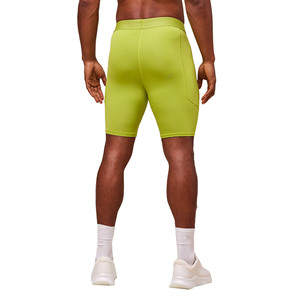Men's Mid Waist Elastic <b>Compression</b> Waterproof Gym <b>Shorts</b> Plain Sport Biker Workout Wear with Custom Logo Fitness Apparel - Product Image 2