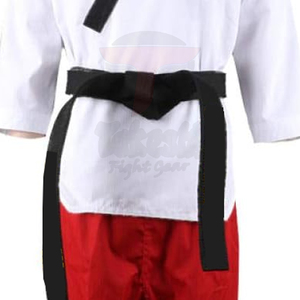 Uniforme de Kung Fu, haut blanc, pantalon rouge, ceinture noire, 100% coton, unisexe, adulte, vêtements d'arts martiaux, coupe régulière, respirant - Product Image 6
