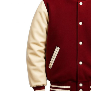 Chaqueta Universitaria Premium de Color Granate y Blanco para Fraternidad |   Cintas Bordadas Auténticas de Lana Estilo Letterman |   Béisbol Personalizado para Hombre de Invierno - Product Image 2