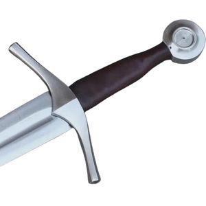 ดาบเหล็กด้ามไม้ ใบตรง มีดต่อสู้ ความหนาเกรดอุตสาหกรรม - Product Image 1
