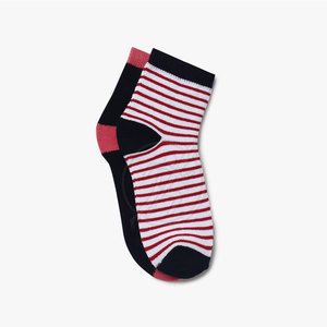 Men's Striped Ankle <b>Socks</b> Red White <b>Black</b> Knitted Breathable Cotton Spandex Summer Daily Wear - Product Image 2