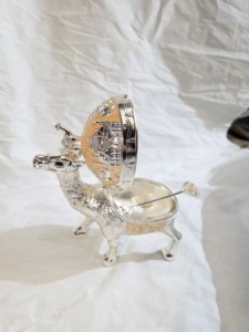 Pot à épices et sucre décoratif en argent plaqué, émail de luxe, pour rafraîchisseur buccal Mukhwas, avec cuillère, cadeau de mariage - Product Image 5