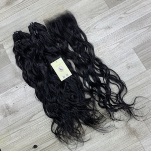 Extensiones de Cabello Humano Vietnamita de Alta Calidad, Color Negro Natural, Ondulado, Doble Trama, Genius Weft - Product Image 4