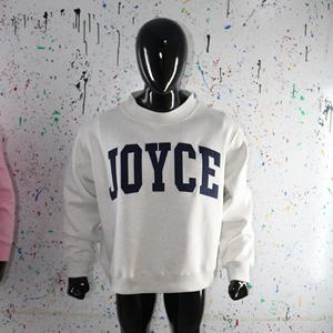 Sweat-shirt à col montant JOYCE ASH GREY 100% coton avec broderie appliquée bleue, col large, URBAN PRODUCTIONS - Product Image 6