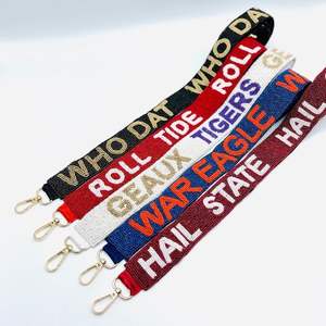 Sangles de sac à bandoulière perlées personnalisées, ceinture de sac perlée unique, pièces et accessoires de sac tendance, sangle design football Touch Down - Product Image 4