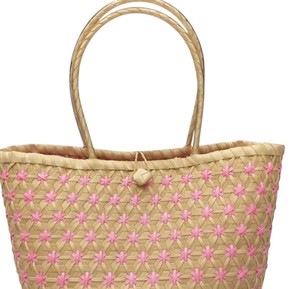 Sac fourre-tout tendance en plastique tressé géométrique fait main pour femme – Idéal pour l'été, la plage et les vacances - Product Image 3