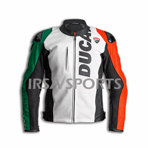 Chaqueta de Motocicleta Ducati de Cuero Estampado Corse Tricolore para Propietarios de Panigale V4, Resistente al Viento, Unisex, para Primavera - Product Image 6