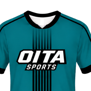 Camiseta de Rugby Personalizada de Manga Corta con Cuello Redondo, Color Verde Azulado y Negro, Transpirable, para Entrenamiento de Equipo, Uniforme Deportivo de Alto Rendimiento - Product Image 3