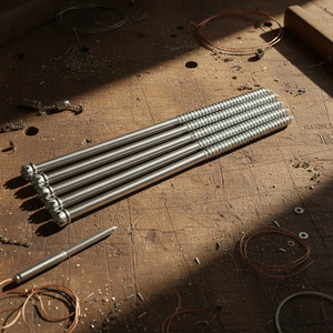 Tornillos para Madera de Doble Rosca, Métricos y en Pulgadas, Cabeza Ranurada, Rosca Parcial, Clase 4.8 6.8, Acero al Carbono Zincado, Estándar DIN - Product Image 1