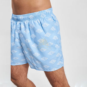 Custom OEM Men's Casual Swim Trunks Polyester/<b>Nylon</b> Quick Dry Breathable Elastic Waist Side <b>Slip</b> Pockets Customizable Colors - Product Image 4