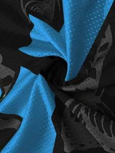 Maillot de football surdimensionné personnalisé noir et bleu en maille, imprimé papillon, streetwear unisexe, t-shirt de sport, vente en gros OEM - Product Image 5