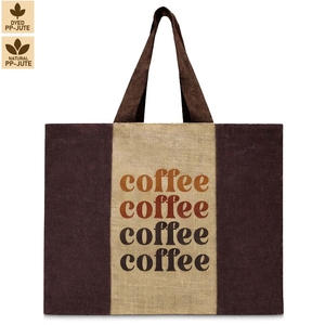 Sac fourre-tout promotionnel en jute naturel, sac de shopping promotionnel 40x33x20 cm, logo personnalisé, vente en gros, OEM, marque privée, modèle SS314 - Product Image 2