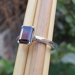 Anillos de granate originales de corte esmeralda para mujer, joyería fina de Plata de Ley 925 superventas para bodas, cristal curativo verificado - Product Image 4