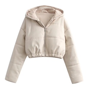 Ladies Thickened Puffer Down <b>Jacket</b> Casual Coat with Hooded Collar Breathable Polyester Lining Short Length for Winter - Product Image 5