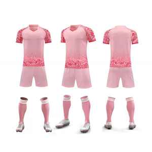 เสื้อผ้ากีฬาโพลีเอสเตอร์ 100% ระบายอากาศได้ดี ขายดี พร้อมชุดยูนิฟอร์มแบบกำหนดเองได้ ชื่อทีม แขนสั้น ชุดฟุตบอล - Product Image 1