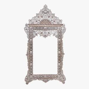 Artisan Made Mother of Pearl Inlay Arabic Mirror Frame Luxury Decorative Wall Mirror for Contemporary Interiors - Product Image 4