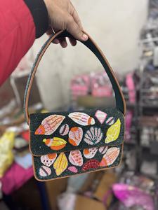 Bolso de Mensajero de Cuero Vacuno Estilo Boho para Mujer, Hecho a Mano, con Correa de Hombro, Bordado Geométrico, para Eventos Nocturnos, Compras, Estilo Indio - Product Image 5