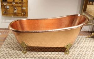 Bañera Ovalada de Cobre Martillado Independiente para Hoteles y Villas - Product Image 3