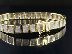 ZAWOS925 Silver VVS1 Diamond Classic Luxury Iced Out Bracelet for <b>Men</b> with Elegant Silver Plated Design Wedding Party Gift - Product Image 2