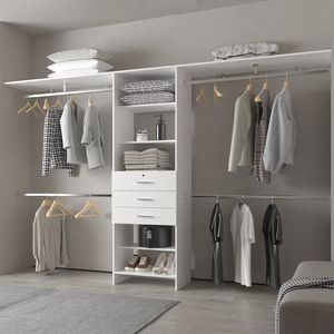 Sistema de Organización de Armarios Modulares Blancos con Barras para Colgar, Armarios y Organizadores Premium - Product Image 1