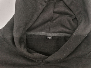 Sweat à capuche noir oversize court à manches longues en molleton 100 % coton, imprimé sérigraphié avec logo vintage, style streetwear d'hiver personnalisé - Product Image 6