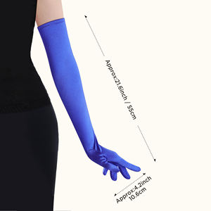 Gants longs de soirée pour femmes, multicolores, avec logo personnalisé, mitaines à doigts complets, élégants, décontractés et confortables pour mariée et mariage - Product Image 3