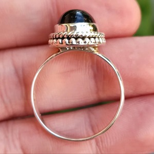 Black Onyx <b>Ring</b> 925 Sterling <b>Silver</b> Handmade Boho <b>Statement</b> Promise <b>Ring</b> for Women Natural Oval Black Onyx <b>Ring</b> July Birthstone - Product Image 3
