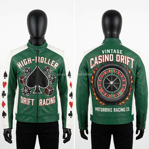 Blouson en cuir de moto urbain pour homme, style décontracté, streetwear, vêtement de cyclisme à capuche, tenue de moto - Product Image 6