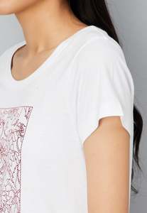 เสื้อยืดลำลองพิมพ์ลายสำหรับผู้หญิงออโรร่าเบลนด์เสื้อผ้าผ้าฝ้ายเนื้อนุ่มสวมใส่สบาย - Product Image 3