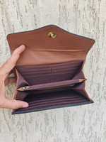 Set Peralatan Tangan 2 Pola Bunga 100% Kulit Asli Tempat Paspor Penutup Kancing Panjang Pendek Anti Maling Wanita