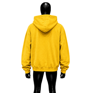 Premium <b>Yellow</b> Oversized Zip Up <b>Hoodie</b> Unisex Blank Streetwear Hooded Sweatshirt Full Zipper Loose Fit Custom Logo Wholesale Fit - Product Image 2