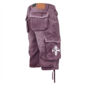 Pantalones Cortos de Mezclilla para Hombre, de Alta Calidad, con Estampado de Serigrafía, Estilo Jeans, de Pierna Ancha, Material Spandex/Poliéster - Product Image 6