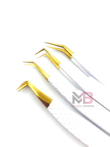 Pinzas de Acero Inoxidable Personalizadas de Alta Calidad, Pinzas Redondas para Pestañas, Pinzas Inclinadas para Cejas con Agarre Suave - Product Image 5