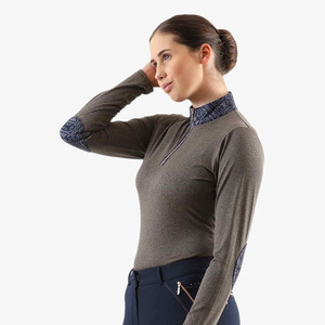 Chemise d'équitation unisexe, protection UV, extensible, respirante, en polaire, coupe ajustée, vêtements de compétition équestre - Product Image 2