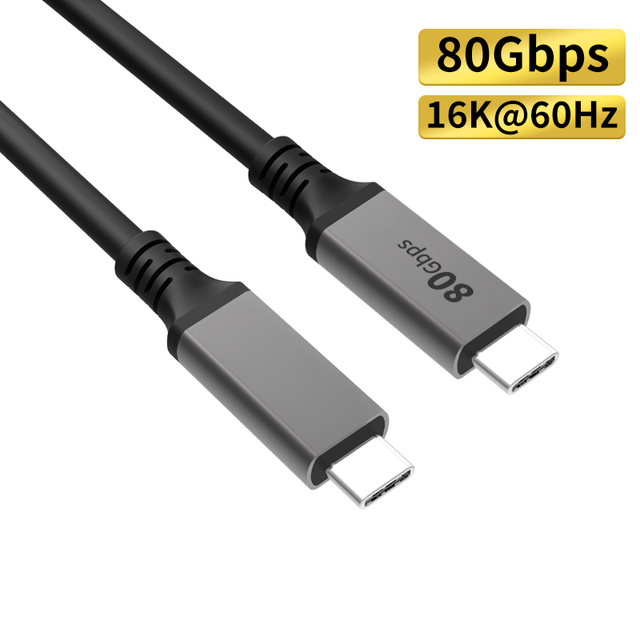 USB4 Type C Cable 80Gbps 8K@60Hz Braid Shielding PVC/TPE/Nylon Jacket Aluminum Alloy Computer Data Transfer 240W Fast Charging