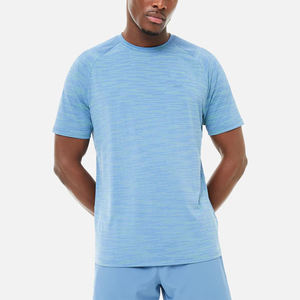 Prix de gros – Ensemble short et t-shirt pour homme, été, en Spandex/Coton, séchage rapide, style décontracté streetwear, motif jacquard, manches courtes - Product Image 3