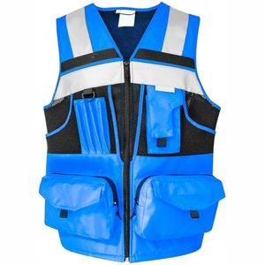 Gilet de sécurité imperméable à 10 poches, classe 1 ANSI, pour hommes et femmes, haute visibilité avec bandes réfléchissantes 3M, tissu Oxford - Product Image 6