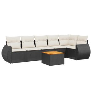 Ensemble de canapés en rotin d'extérieur moderne avec coussins imperméables pour meubles de jardin et de terrasse - Product Image 4