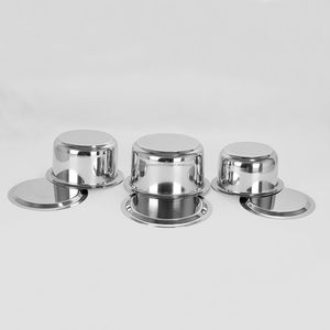 3 Pcs Classic Design Stainless Steel <b>Cookware</b> <b>Set</b> Induction & Gas Stove Friendly with Lids Sizes No10 to No12 - Product Image 3