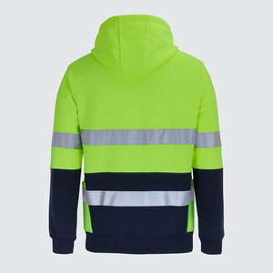 Custom Hi Vis Quality Safety Reflective Hoodie Polyester Cotton Unisex Pullover Sweatshirt Men Hoodies with Reflector Workwear - Product Image 3