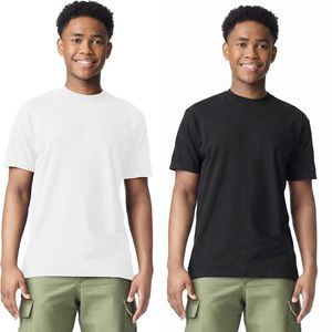 Men <b>White</b> Cotton T Shirt Short Sleeve O Neck Heavyweight <b>Plain</b> Casual Regular Fit Blank <b>Tee</b> Custom Screen Printing Anti-Pilling - Product Image 1
