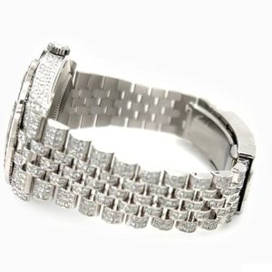 Reloj de Diamantes Splendid Gift Jewelry para Hombre, Lujoso, Analógico, de Cuarzo, con Correa de Acero Inoxidable, Bisel con Pedrería Rosa, Caja de 28 mm, Zafiro - Product Image 2