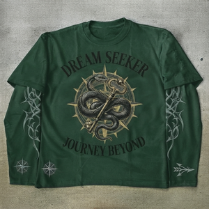 เสื้อยืดแขนยาวสไตล์วินเทจ Y2K ลายกราฟิกสำหรับผู้ชาย ทรงหลวม ผ้าฝ้าย พร้อมลายกราฟิกที่แขนเสื้อแบบกำหนดเอง ขายส่ง - Product Image 1