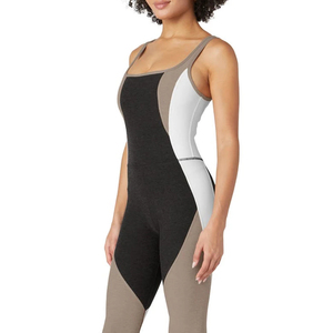 Mono de yoga sin espalda para mujer, de una pieza, sin mangas, para gimnasio, ajustado, con control de abdomen y efecto fruncido - Product Image 6